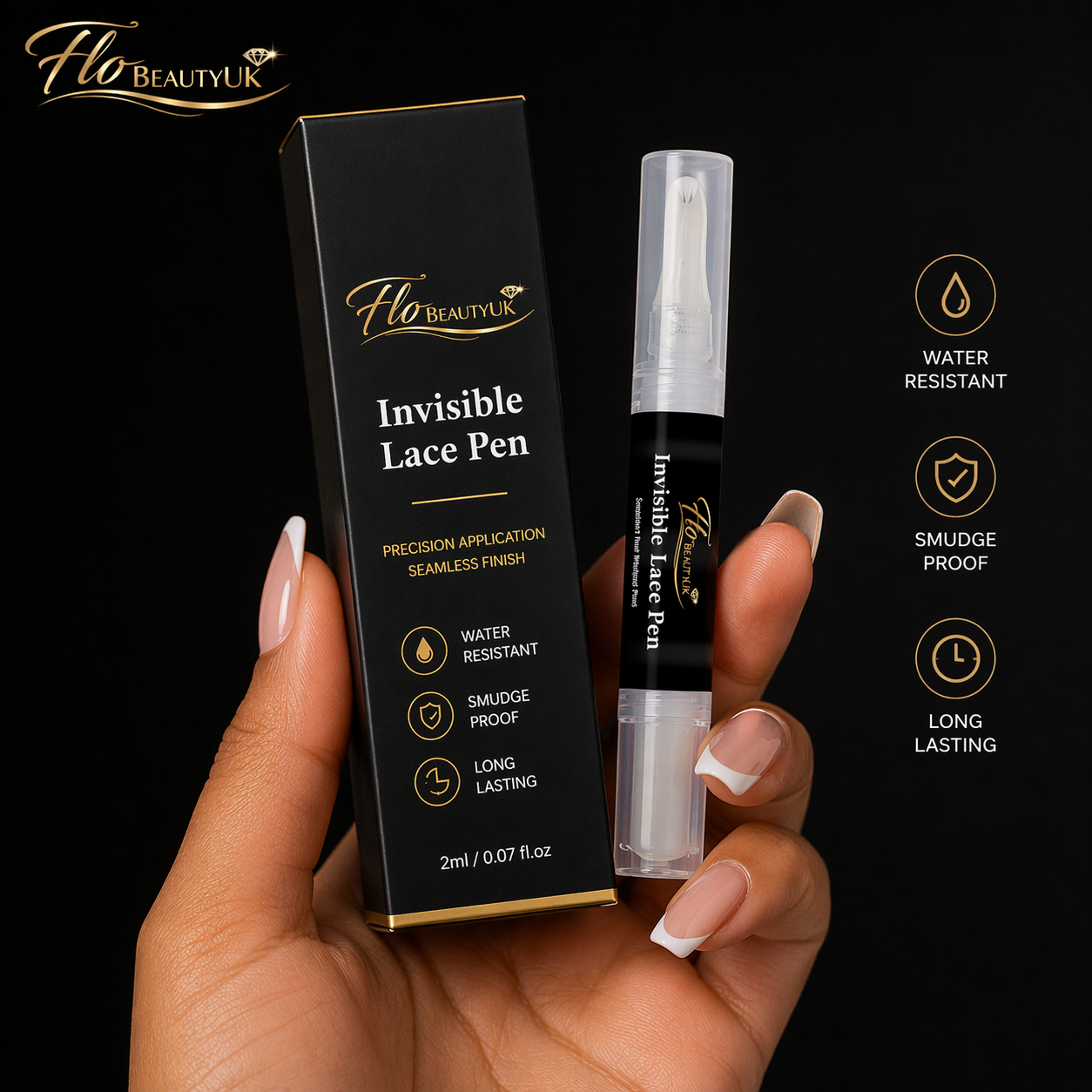 FloBeautyUK Stylo Invisible pour Perruques et Dentelles (Tenue Précise)